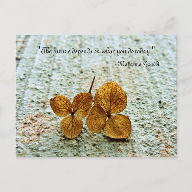 "Framtiden beror på vad du gör i dag" vykort (Framsida)