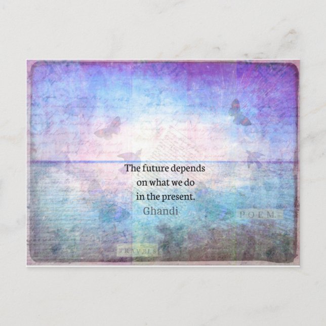 Framtiden beror på vad vi gör i dag. vykort (Framsida)