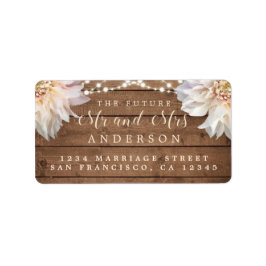 Framtiden för Blommigt Wood Ljus Bröllop Adress L. Adressetikett