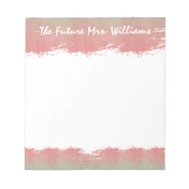 Framtiden för Bride Bröllop Monograms Grönt för Ro Anteckningsblock