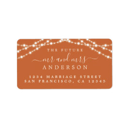 Framtiden för Burnt Orange Ljus Bröllop Adress Adressetikett