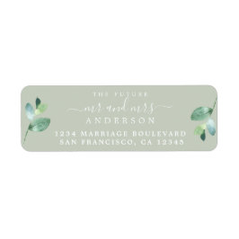 Framtiden för Grönt Foliage Bröllop Returadress Etikett