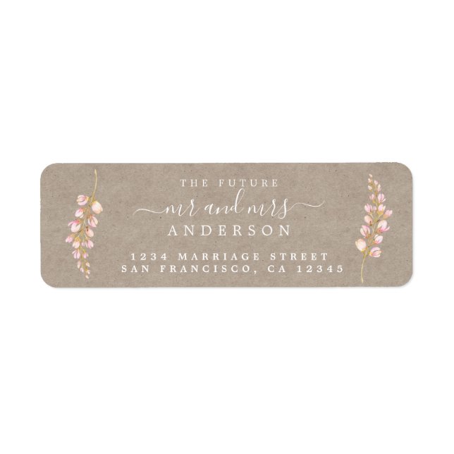 Framtiden för Rustic Blommigt Bröllop Returadress Etikett (Framsidan)