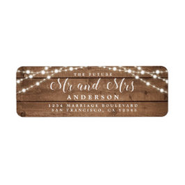 Framtiden för Rustic Ljus Bröllop Returadress Etikett