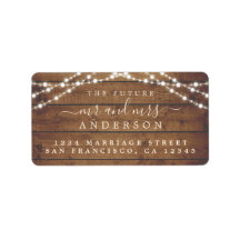 Framtiden för Rustic Wood Ljus Bröllop Adress