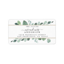 Framtiden, fru Greenery Bröllop Returadress
