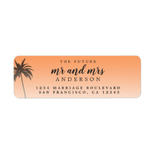 Framtiden, fru Orange Beach Wedding Returadress Etikett