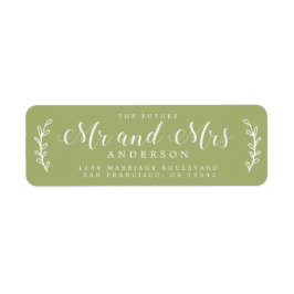 Framtiden, fru Script Löv Grönt Returadress Etikett