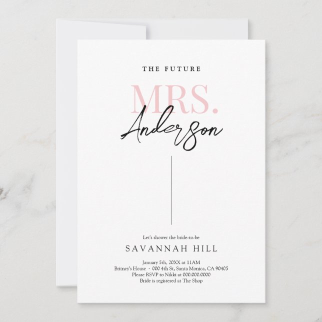 Framtiden, fru Simple Modern Inbjudningskort för m (Framsida)