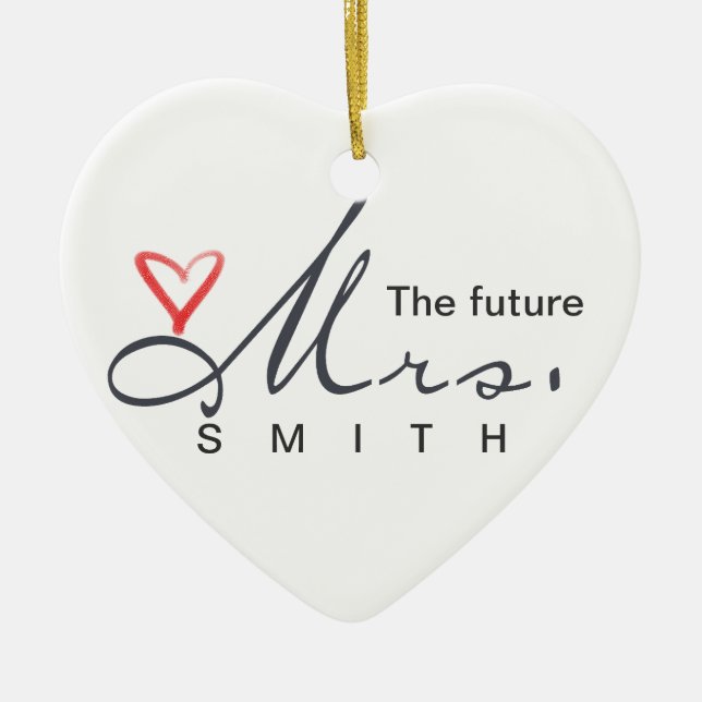 Framtiden Fru - skräddarsy ditt eget! Julgransprydnad Keramik (Framsidan)