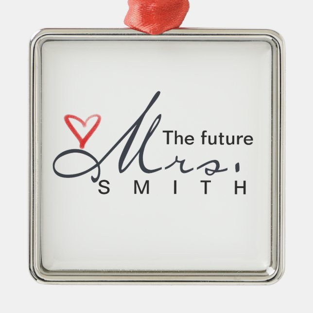 Framtiden Fru - skräddarsy ditt eget! Julgransprydnad Metall (Framsidan)