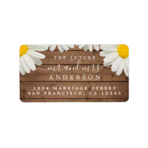Framtiden, fru White Daisys Bröllop Returadress Adressetikett