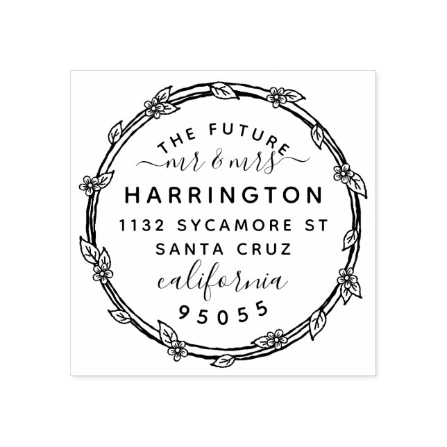 Framtiden, herr & fru Engagerade ett par Returadre Stämpel (Tryck)