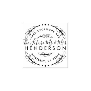 Framtiden, herr & fru Returadress av andedräkt i Stämpel