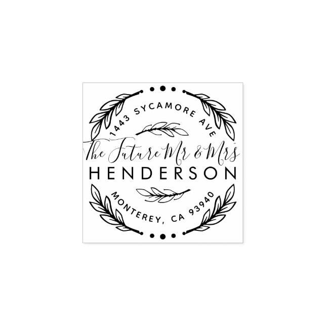 Framtiden, herr & fru | Returadress av andedräkt i Stämpel (Tryck)