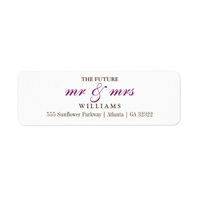 Framtiden, herr och fru Returadress Returadress Etikett (Framsidan)