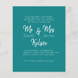 Framtiden Mr. & Fru Wedding bjudande Flygblad