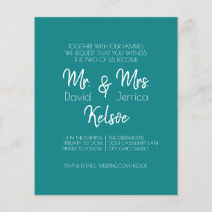 Framtiden Mr. & Fru Wedding bjudande Flygblad