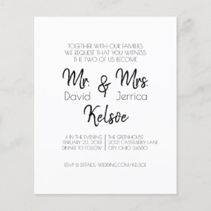 Framtiden Mr. & Fru Wedding bjudande Flygblad