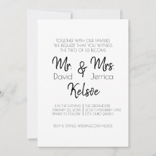 Framtiden Mr. & Mrs Bröllop Inbjudningar