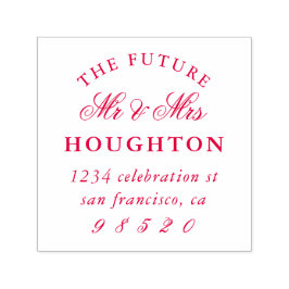 Framtiden Mr. & Mrs Bröllop Returadress Självfärgande Stämpel