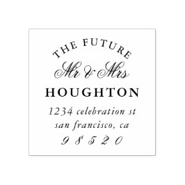 Framtiden Mr. & Mrs Bröllop Returadress Stämpel