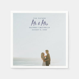 Framtiden Mr. och Mrs. Photo Förlovning Napkins Pappersservett