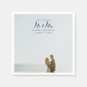 Framtiden Mr. och Mrs. Photo Förlovning Napkins Pappersservett