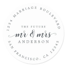 Framtiden, mrs Script Black White Returadress