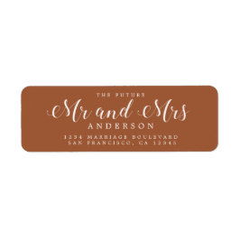 Framtiden, mrs Script TerraCotta Returadress Etikett