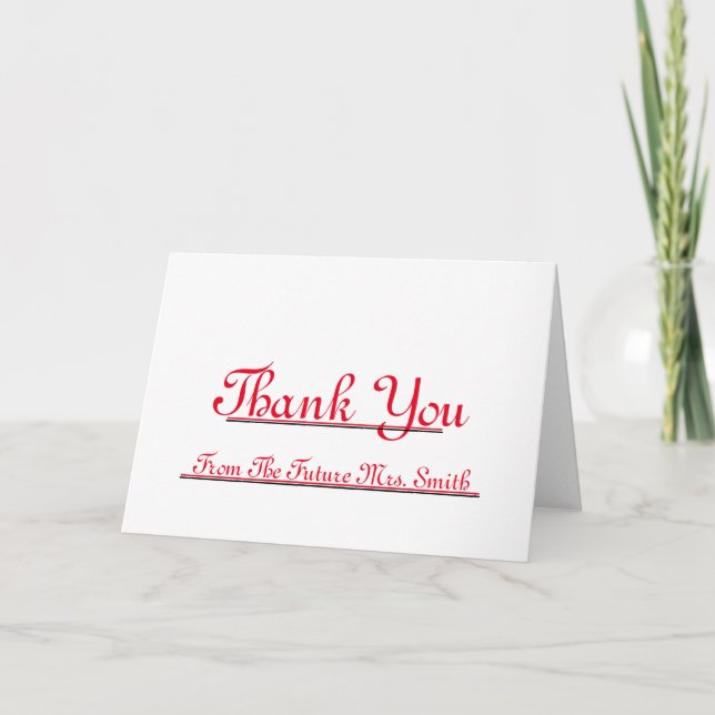 Framtiden Mrs. Tack Red Heart Note Kort (Framsida)