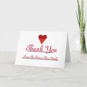Framtiden Mrs. Tack Red Heart Note Kort