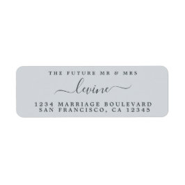 Framtiden, Pastel Blue Bröllop Returadress Etikett