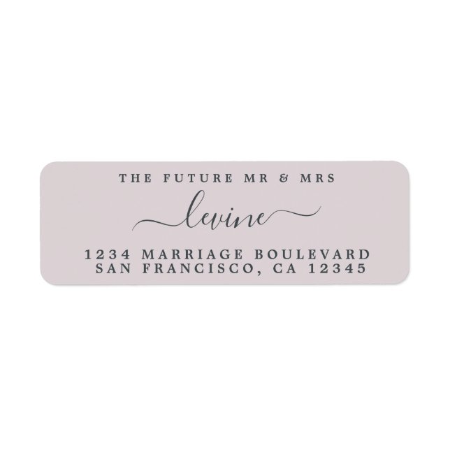 Framtiden Pastel Lila Bröllop Returadress Etikett (Framsidan)