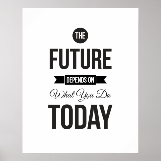 Framtiden - vit inspirationsoffert Poster (Framsidan)