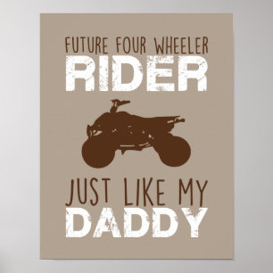 Framtidens 4-hjuling cyklist Babykammartryck ATV Poster