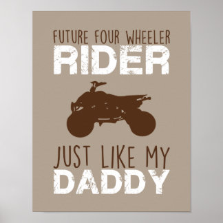 Framtidens 4-hjuling cyklist Babykammartryck ATV Poster