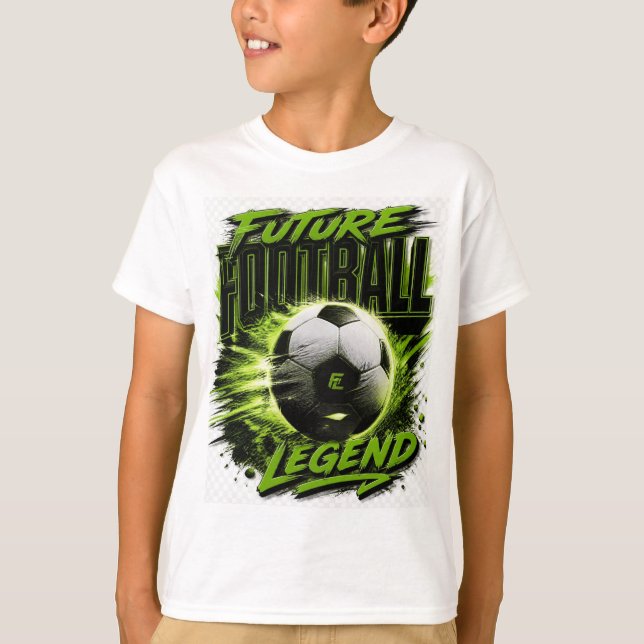 Framtidens Fotbollslegend Neonfärgad Fotbollströja T Shirt (Framsida)