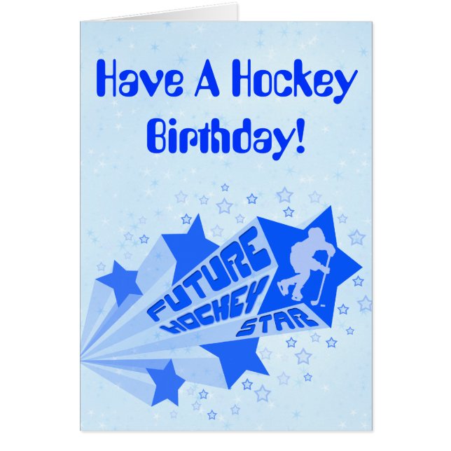 Framtidens Hockey Star Birthday-kort Hälsningskort (Framsidan)