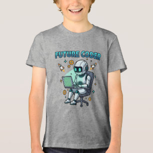 Framtidens Kodare – Söt Robot Kodningsdesign T Shirt