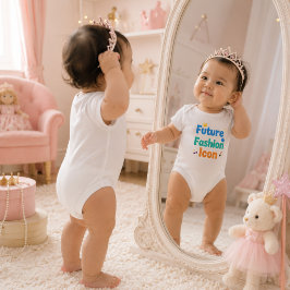 Framtidens modeikon baby | Söt trendig babyflicka T Shirt