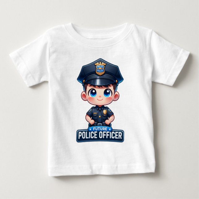 Framtidens Polisbarn T-Shirt - Söt Tecknad Serie (Framsida)