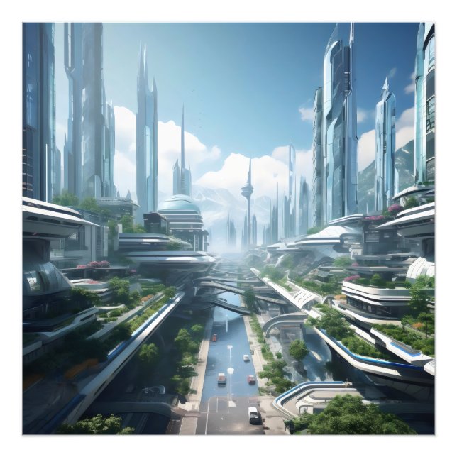 Framtidens stad fototryck (Framsidan)