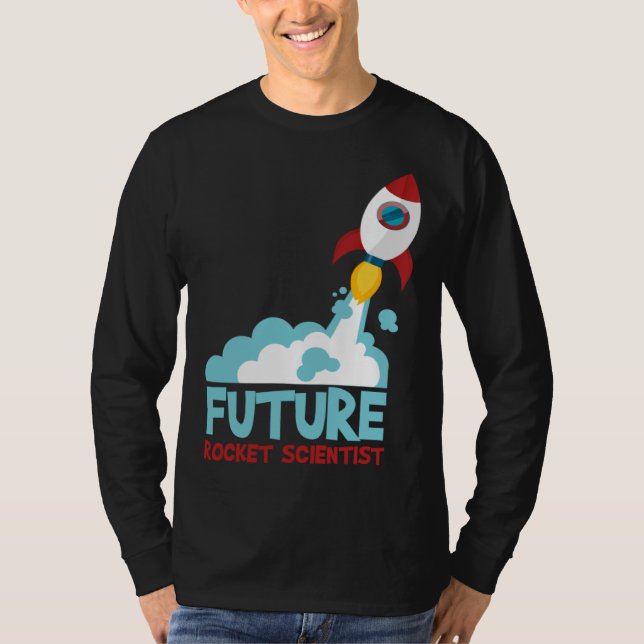 Framtidens vetenskapsman Science Rocket Ship Kids  T Shirt (Framsida)
