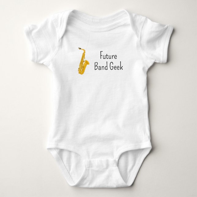 Framtidig bandgeek saxofon t shirt (Framsida)