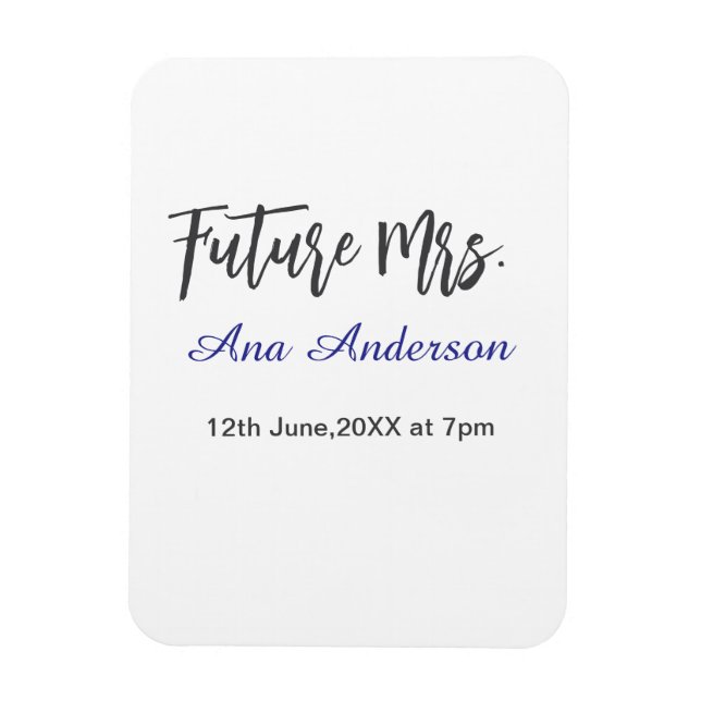 Framtidig fru efternamn brud att vara lila grå nam magnet (Vertikal)