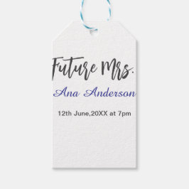 Framtidig fru efternamn brud att vara lila grå nam presentetikett