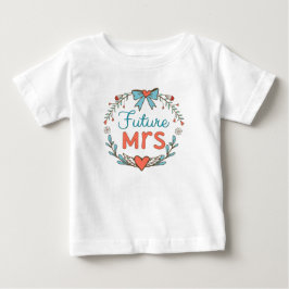 Framtidig fru Hearts Blommor Löv Röd Blå T Shirt