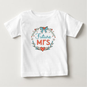 Framtidig fru Hearts Blommor Löv Röd Blå T Shirt