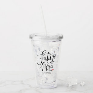 Framtidig fru Modern kalligrafi Rött hjärta Take Away Mugg